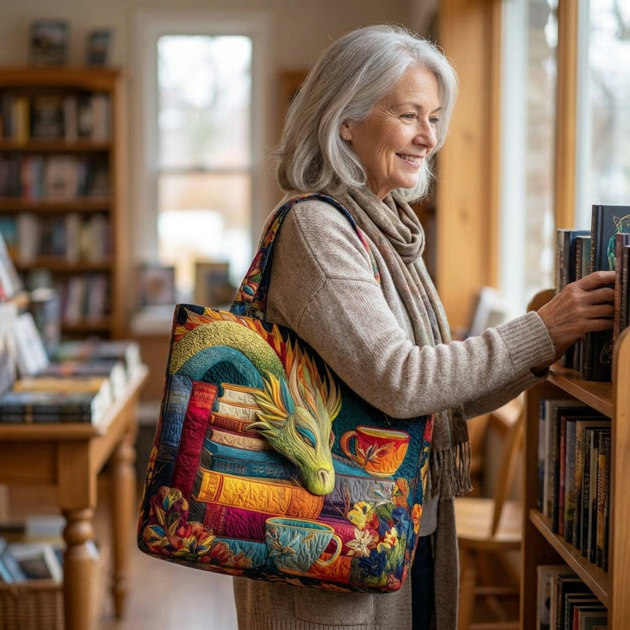 Artisan Bag - Dragon Reader with Books and Mugs