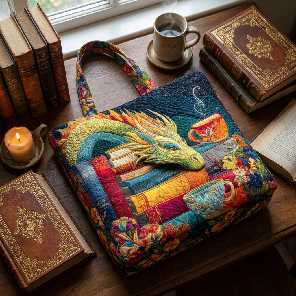 Artisan Bag - Dragon Reader with Books and Mugs