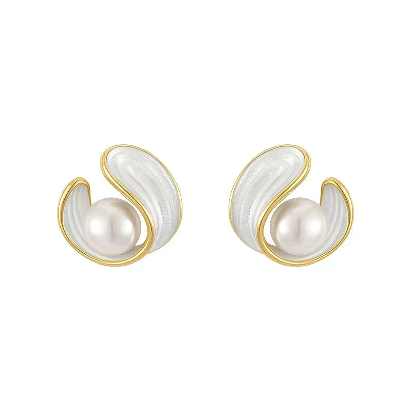 OPAL & PEARL GOLD DROP EARRINGS