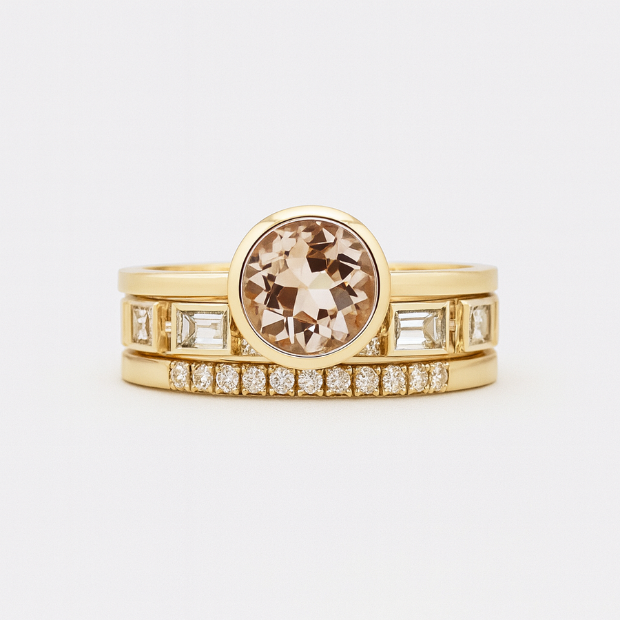 Colette – Gold Crystal Ring Set