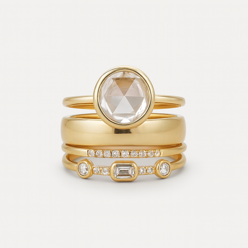 Vintage Gold Ring with Zirconia