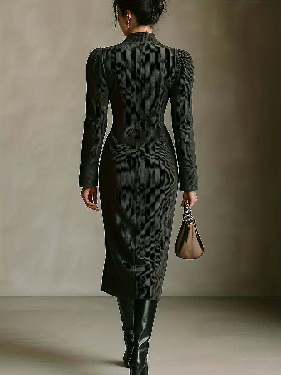 OFELIA | ELEGANT V-NECK LONG SLEEVE MAXI DRESS