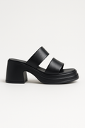 Calf Leather Sandals – Chunky High Heel