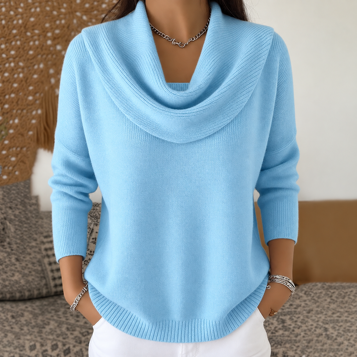 Vivienne™ | Cowl-Neck Knit Jumper