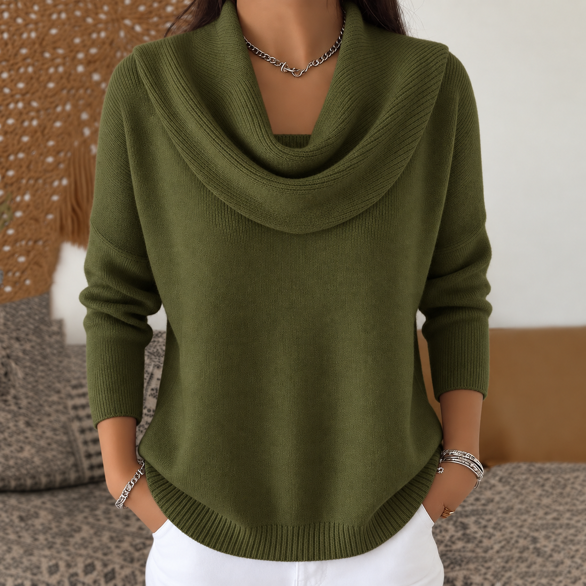 Vivienne™ | Cowl-Neck Knit Jumper