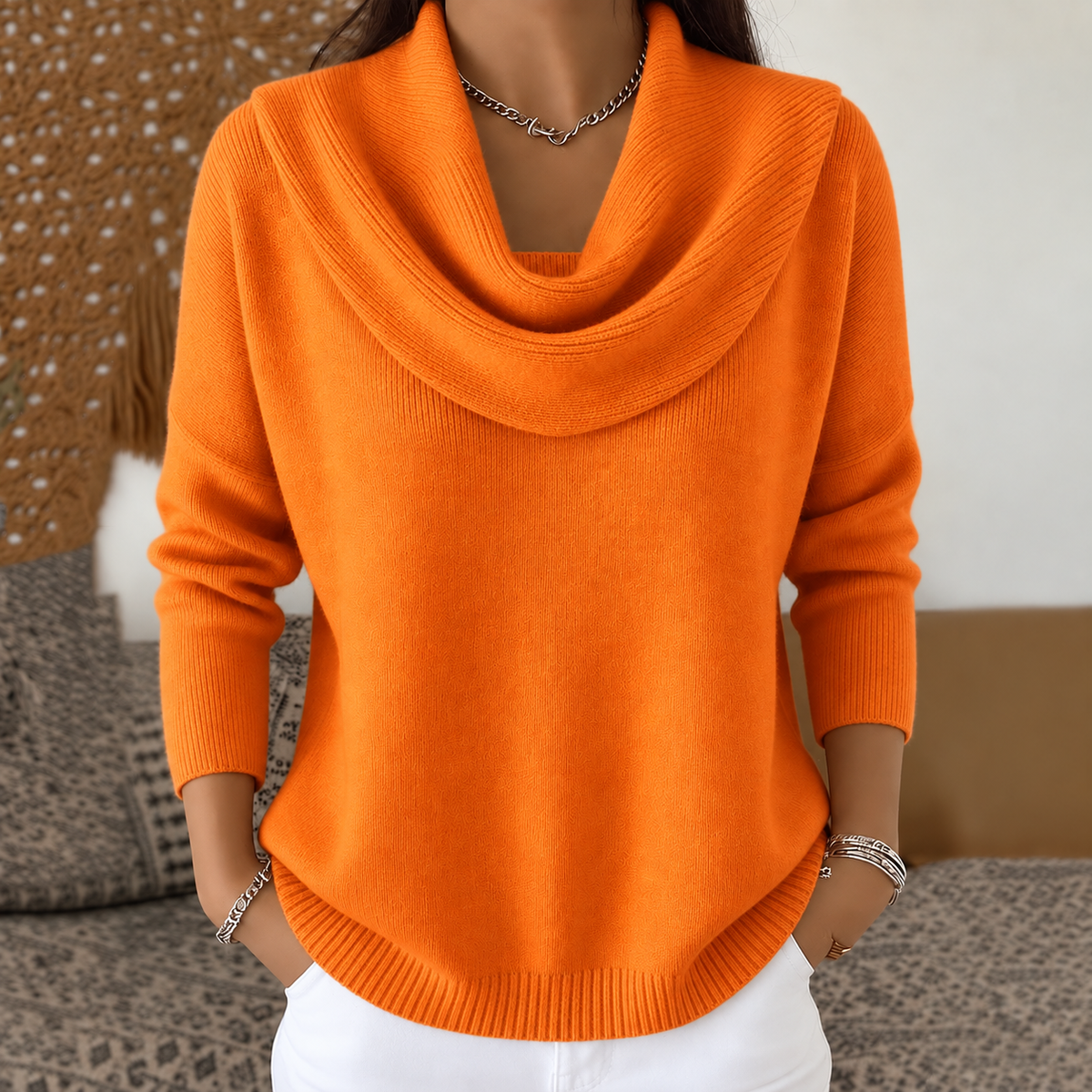 Vivienne™ | Cowl-Neck Knit Jumper