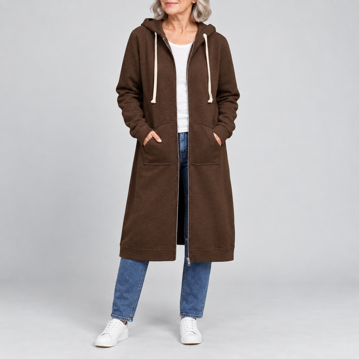 Brixley™ | Relaxed Longline Zip-Up Cardigan