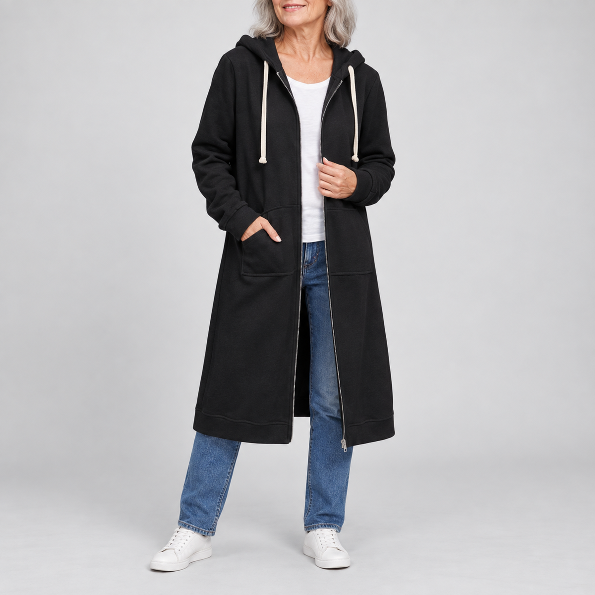 Brixley™ | Relaxed Longline Zip-Up Cardigan