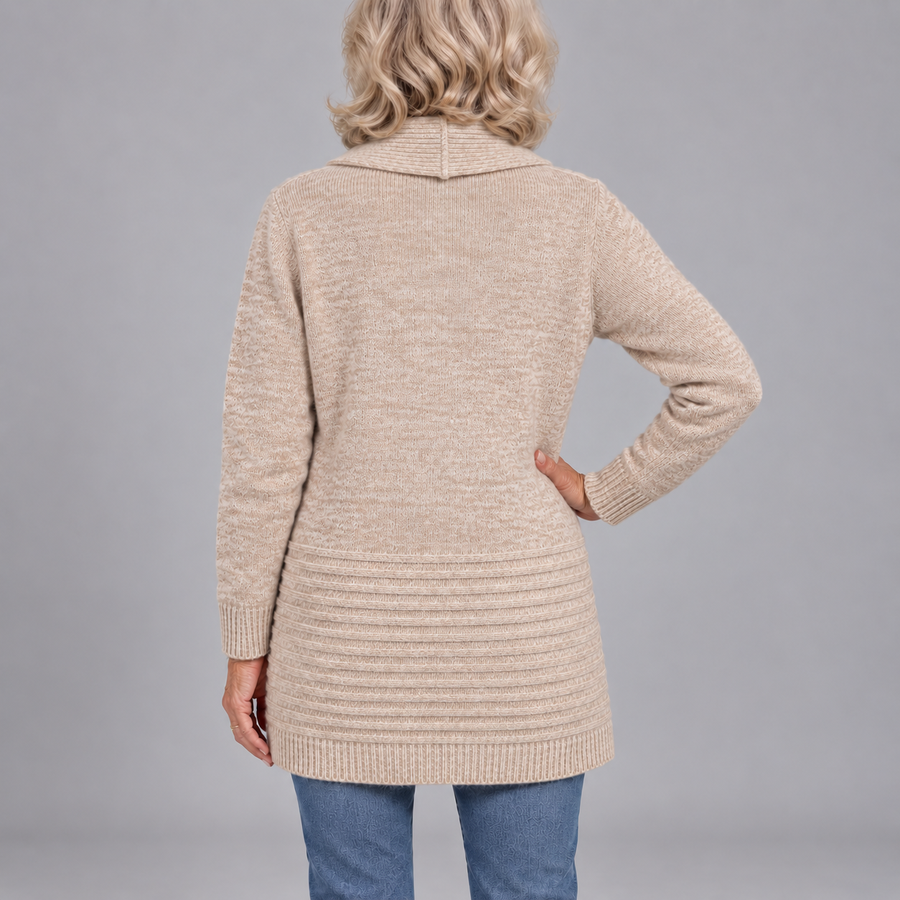 Harlow™ | Ribbed Knit Button-Tab Cardigan