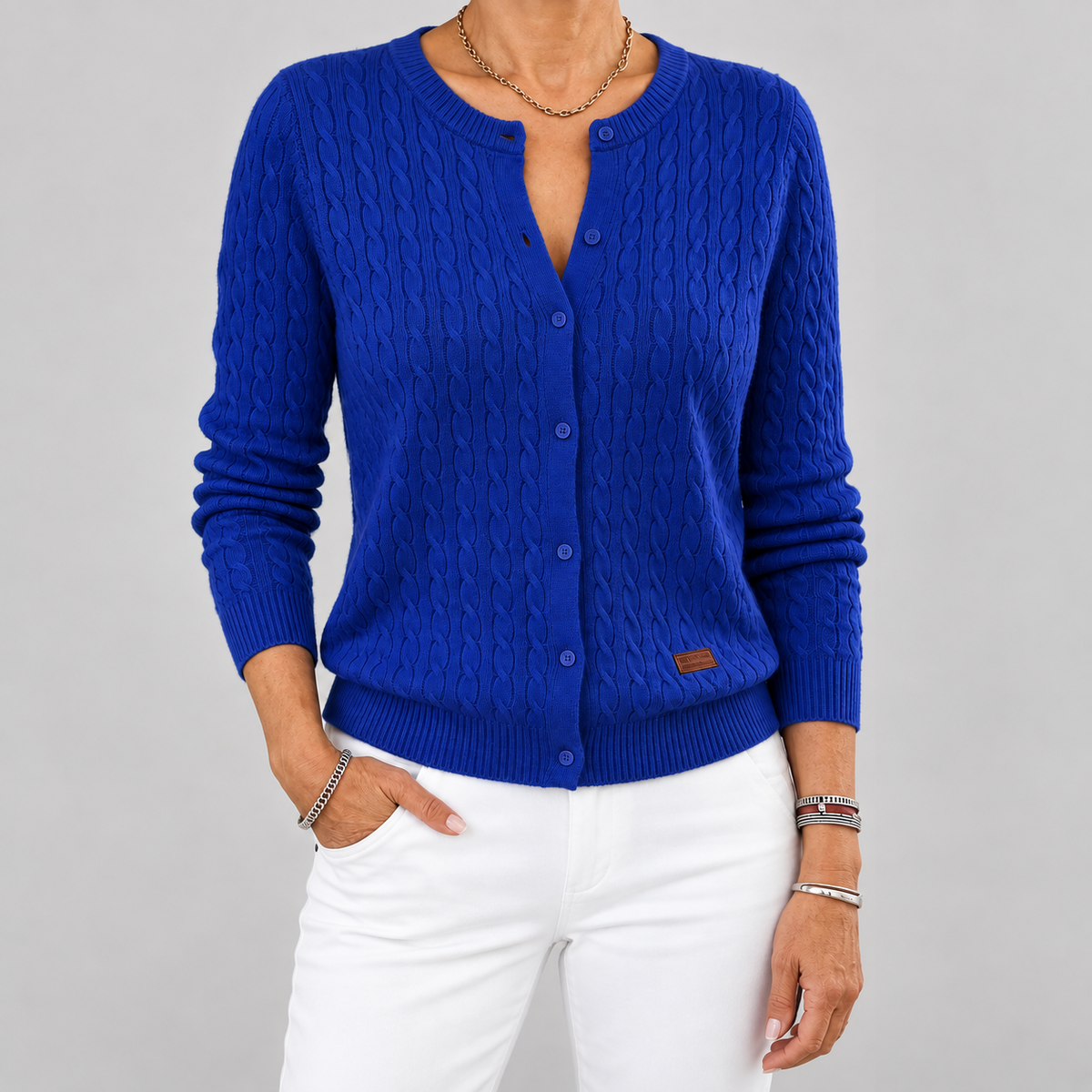 Tilde™ | Cable-Knit Button Cardigan