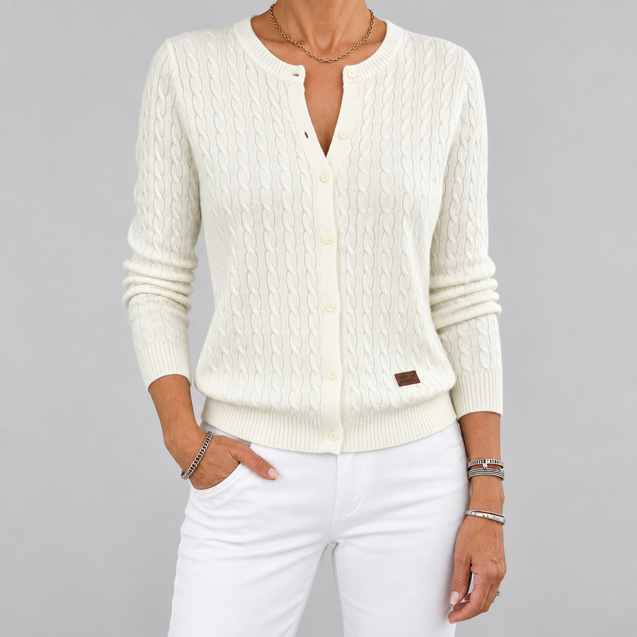 Tilde™ | Cable-Knit Button Cardigan