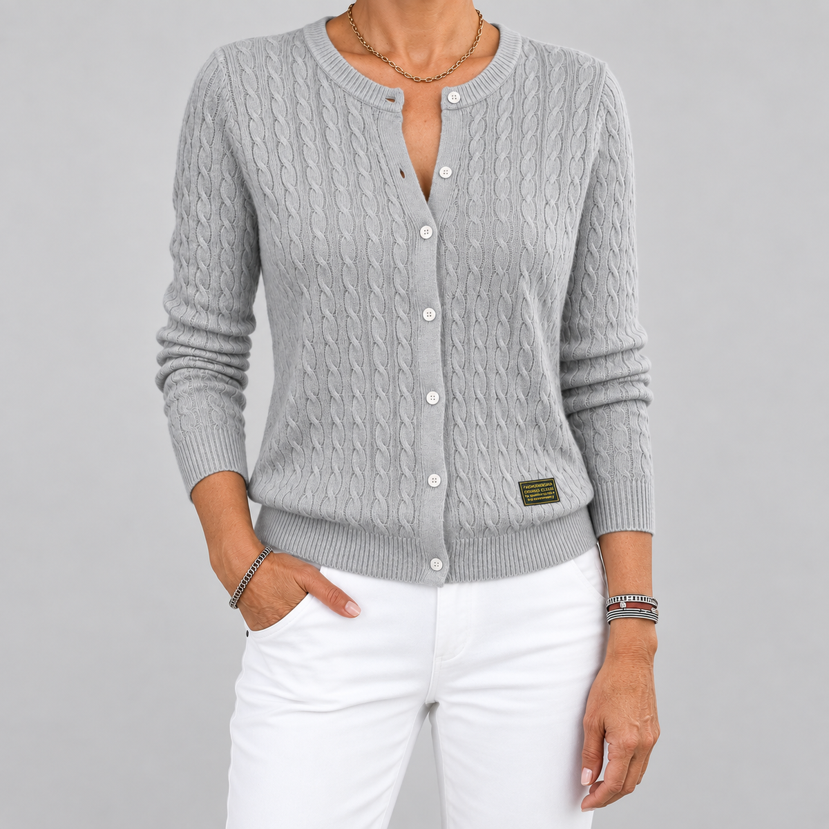 Tilde™ | Cable-Knit Button Cardigan