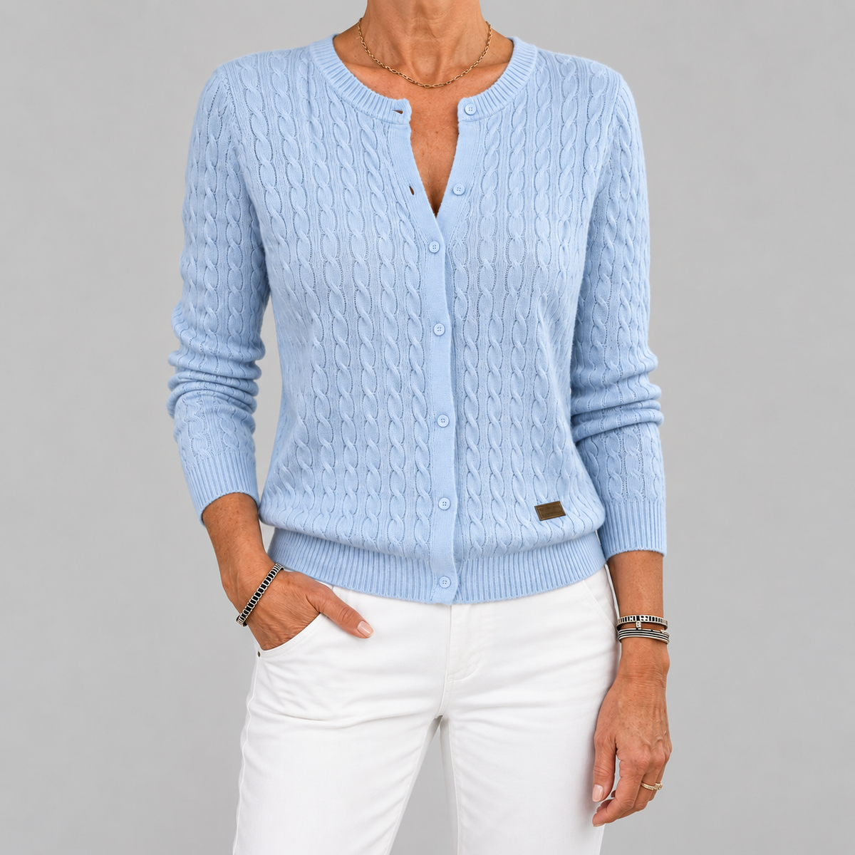 Tilde™ | Cable-Knit Button Cardigan
