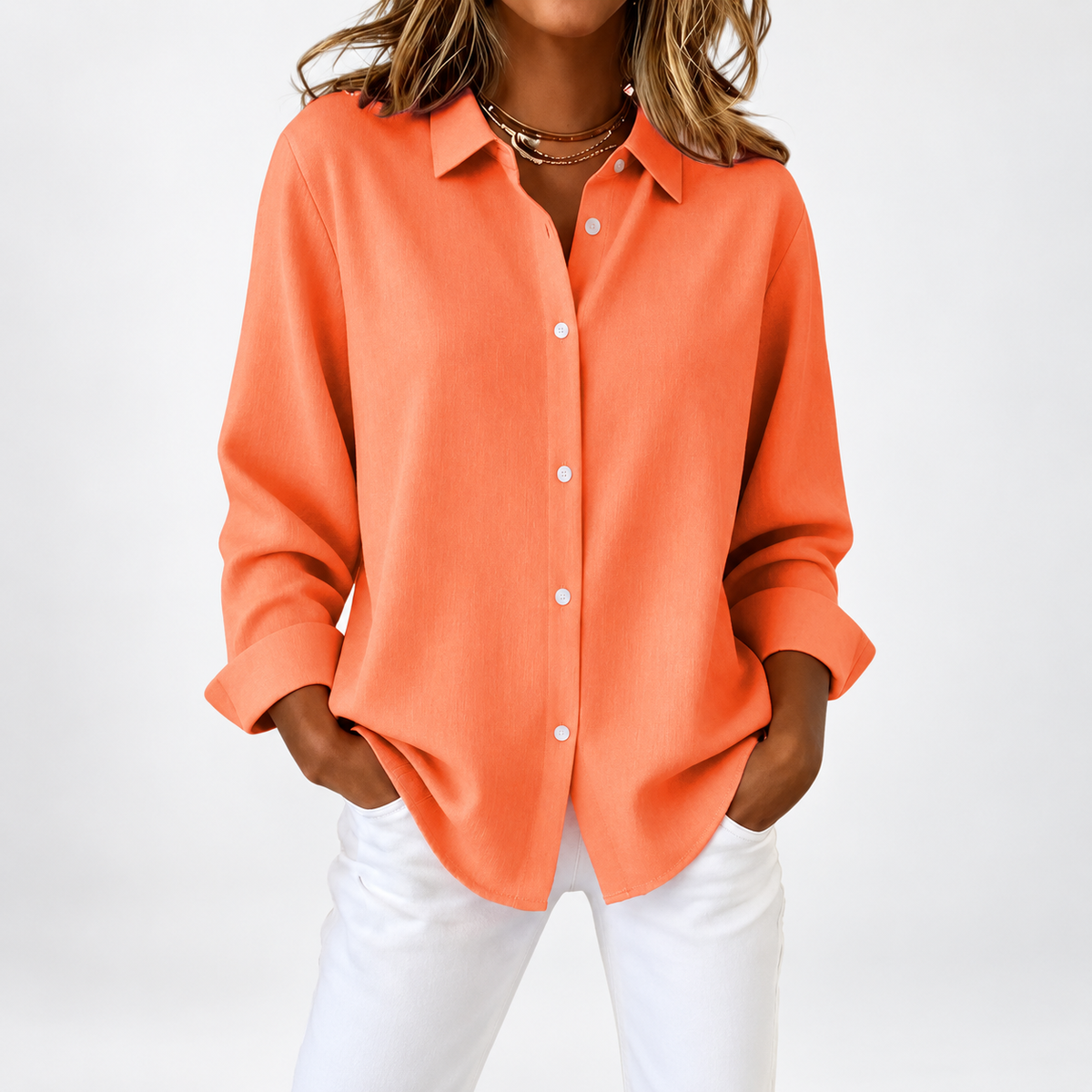 Olivia™ | Elegant Flowing Button-Up Blouse