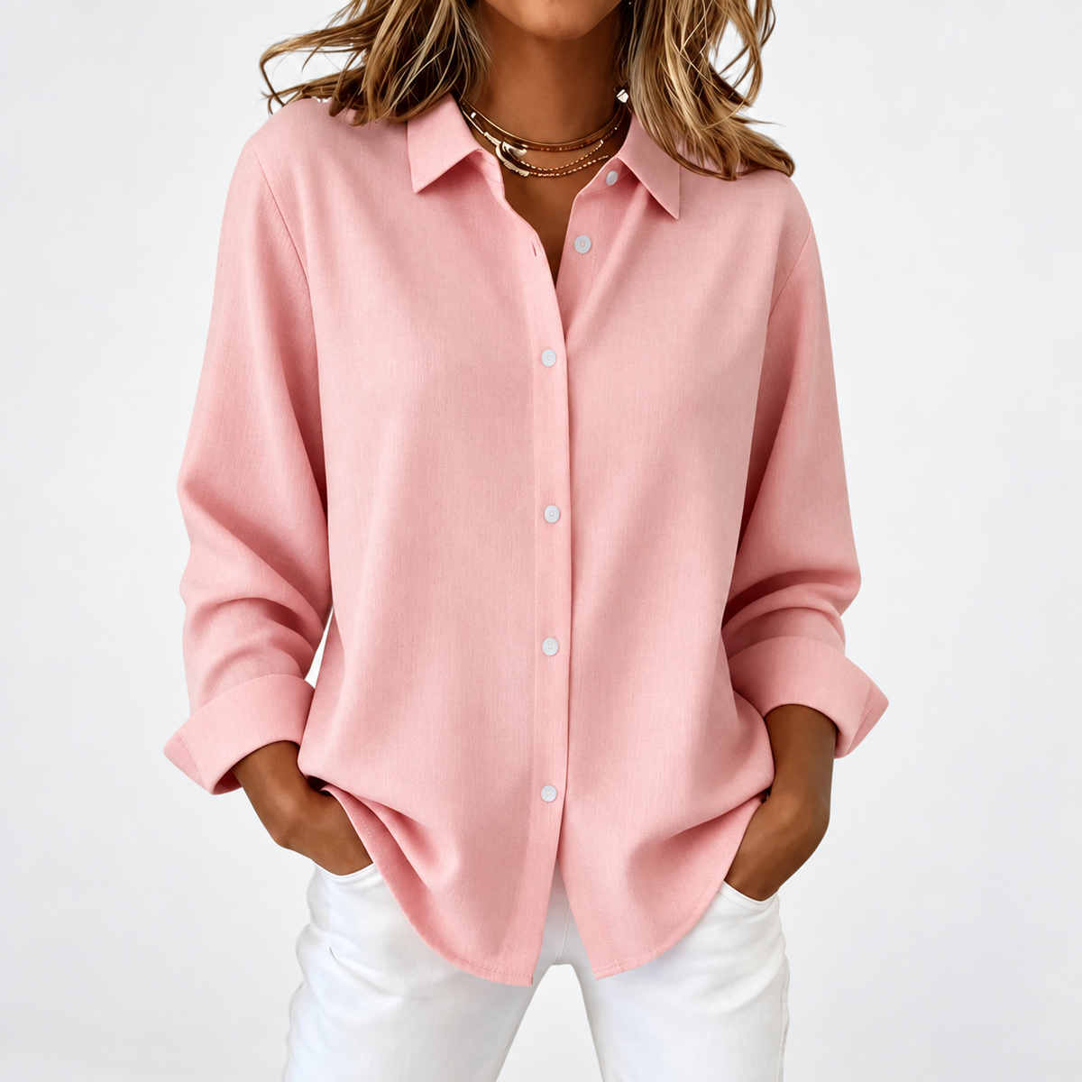 Olivia™ | Elegant Flowing Button-Up Blouse