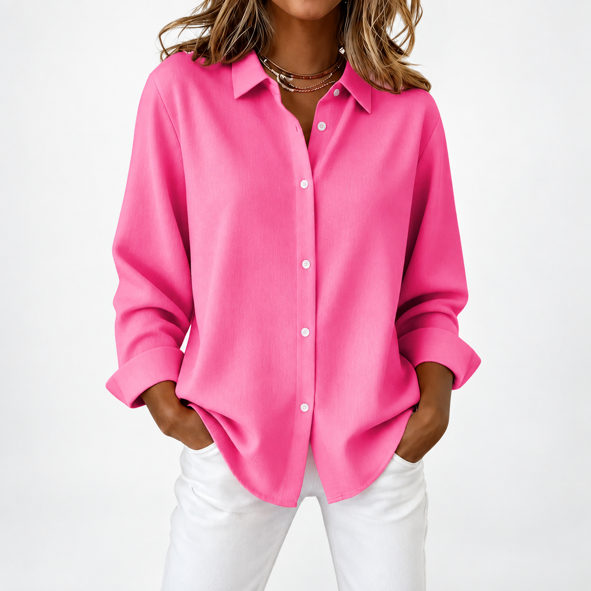 Olivia™ | Elegant Flowing Button-Up Blouse