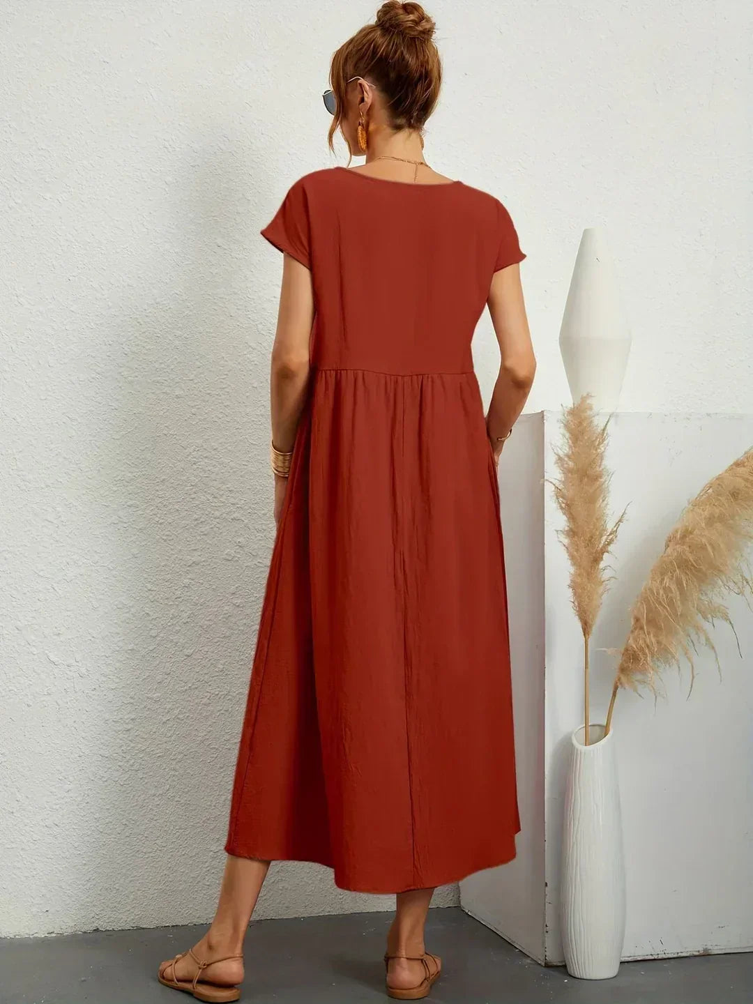 Gabrielle™ — Flowing Midi Dress with Timeless Elegance