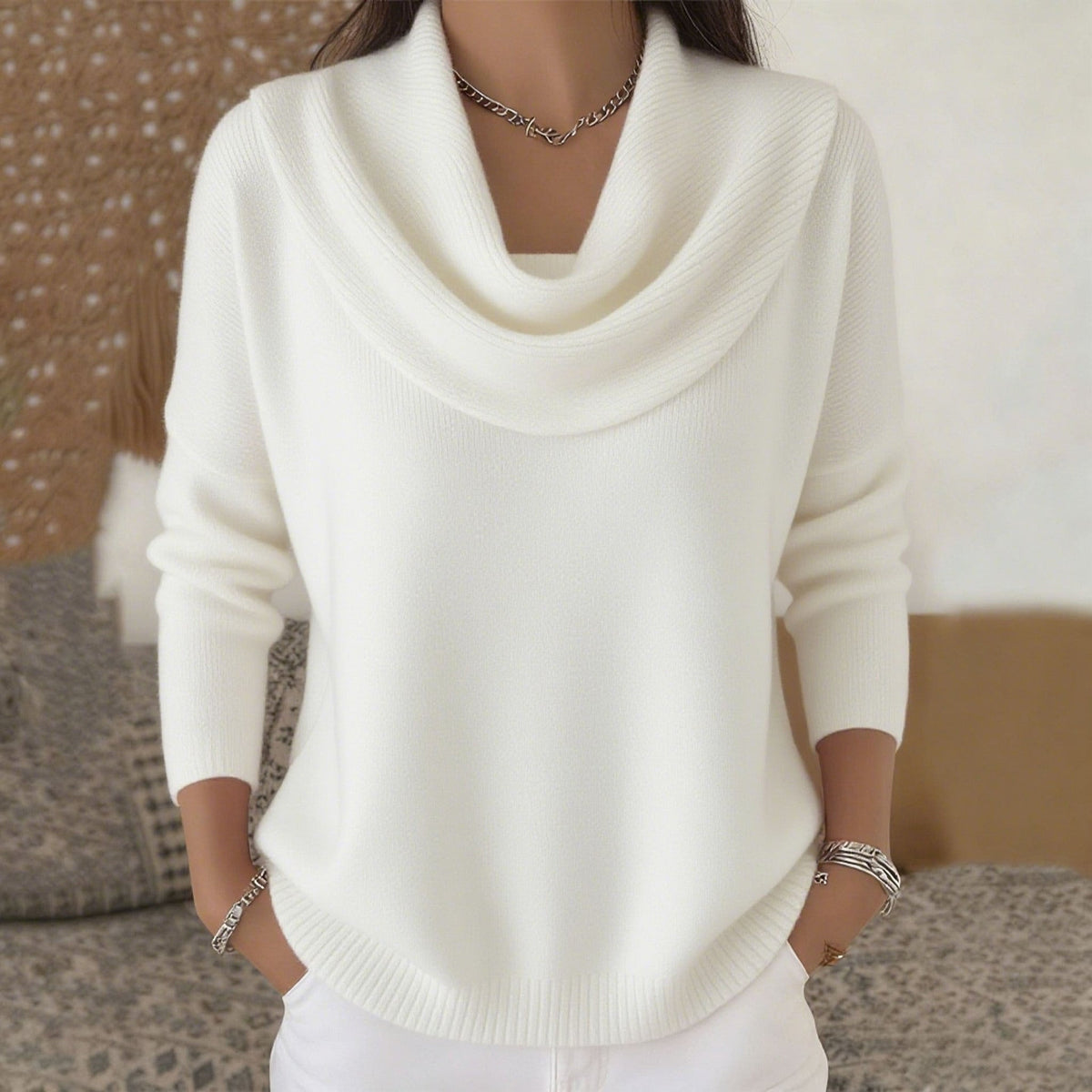 Vivienne™ | Cowl-Neck Knit Jumper