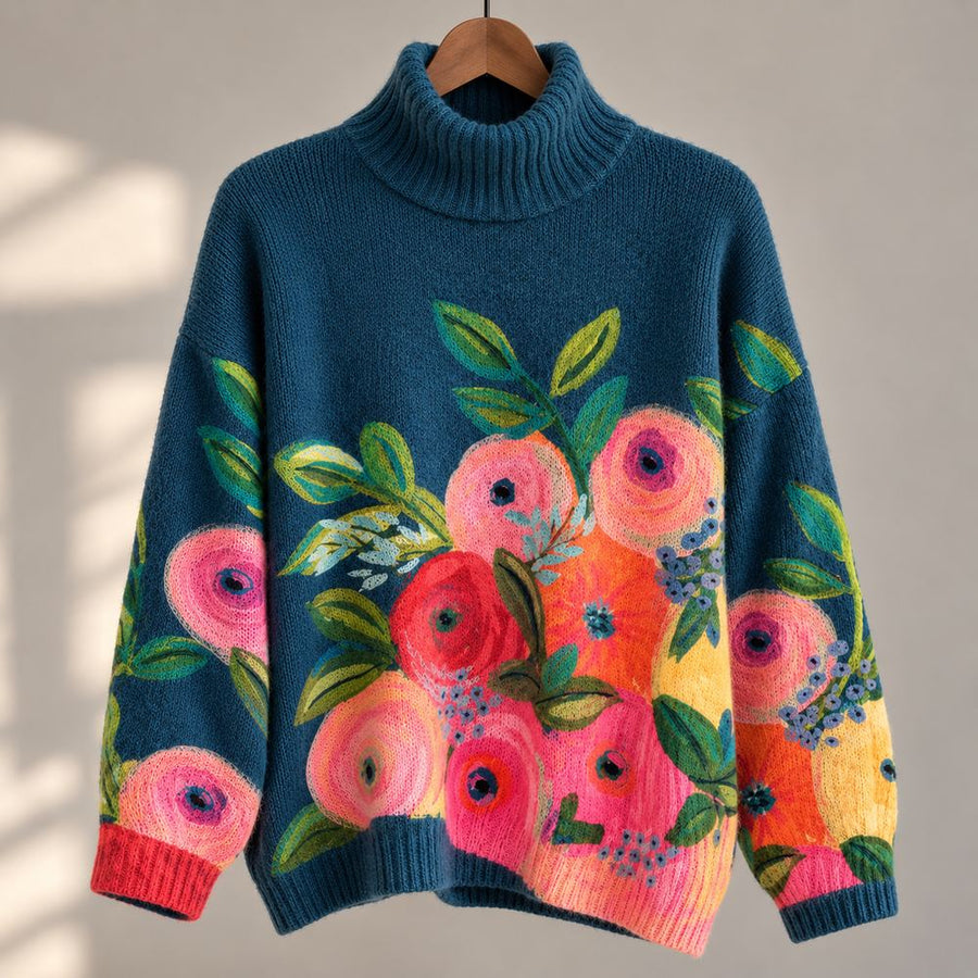 Alice™ | Soft Floral Roll-Neck Jumper