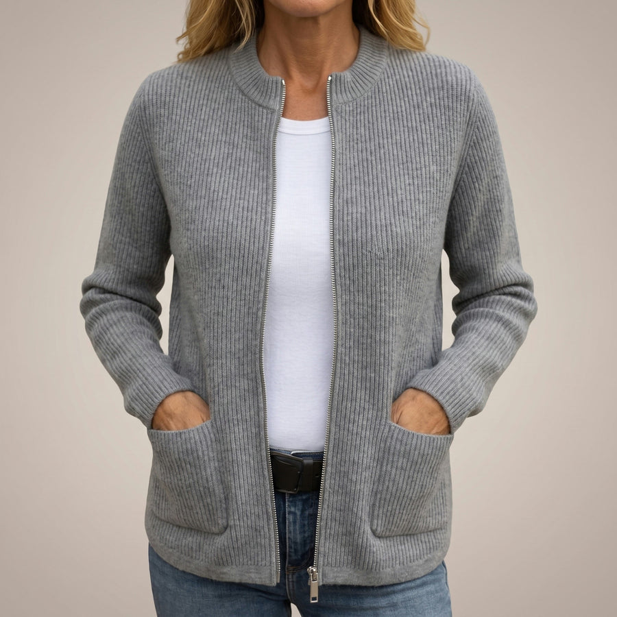 Annika™ | Cosy Zip-Up Cardigan with Deep Pockets