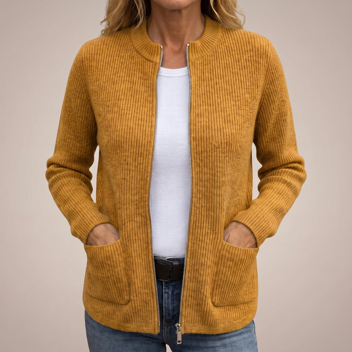 Annika™ | Cosy Zip-Up Cardigan with Deep Pockets