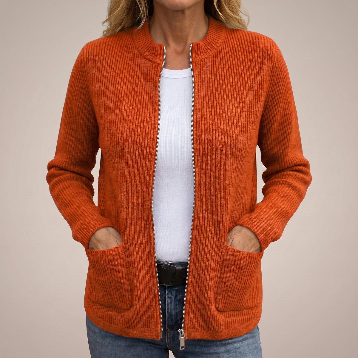 Annika™ | Cosy Zip-Up Cardigan with Deep Pockets
