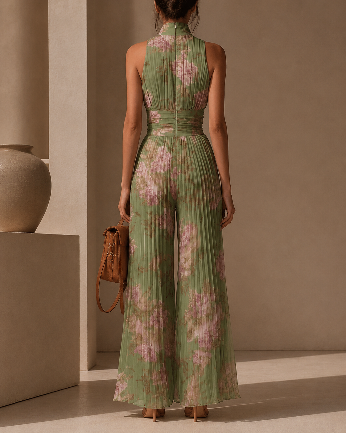 Caelia – Villa Pleated Jumpsuit