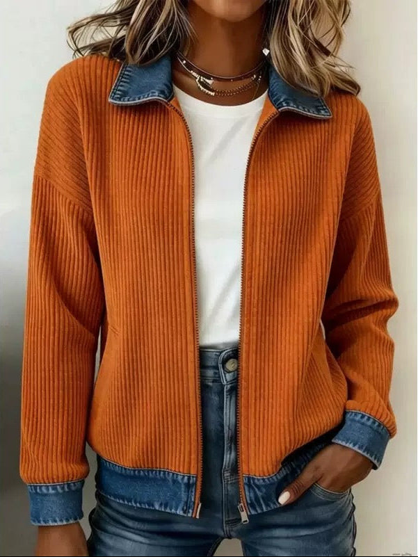 Elowen™ | Ribbed Knit Zip Jacket