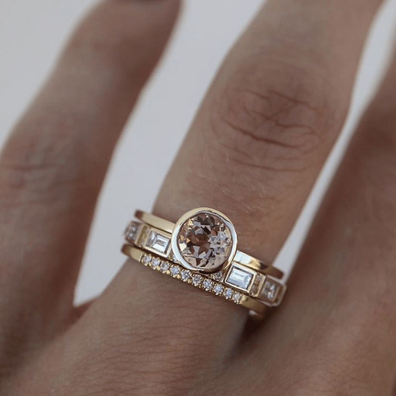 Colette – Gold Crystal Ring Set